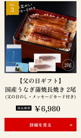【父の日ギフト】国産うなぎ蒲焼長焼き 2尾