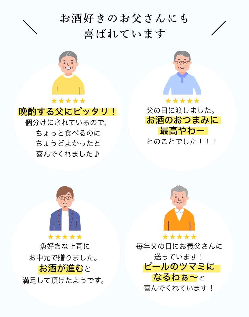 お酒好きのお父さんにも喜ばれています