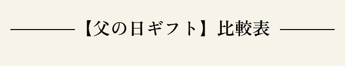 【父の日ギフト】比較表