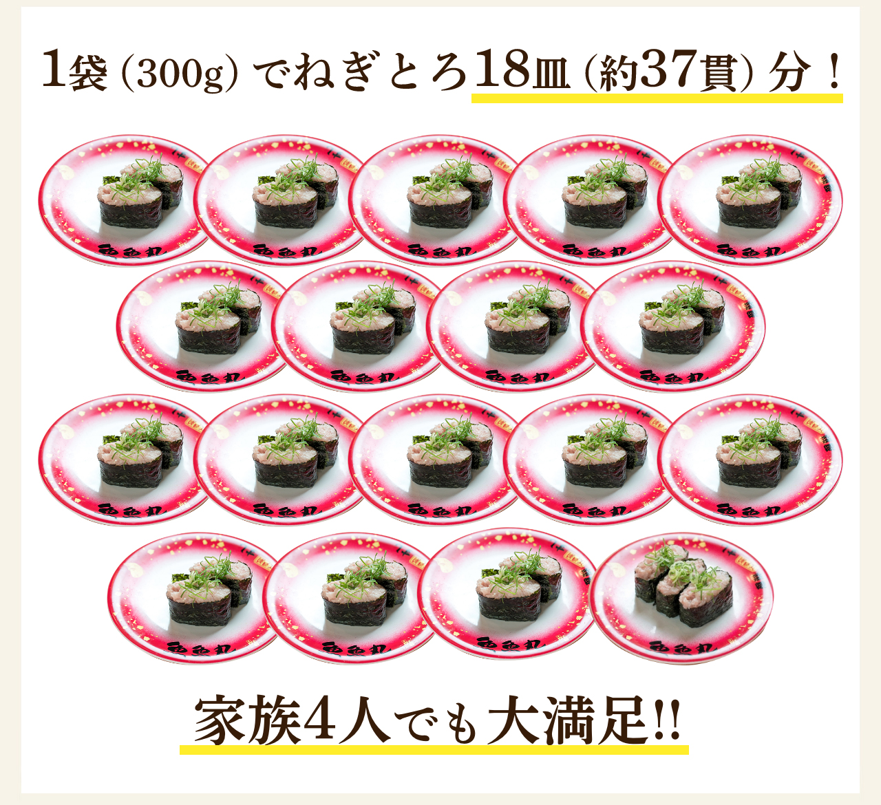 1袋(300g)でねぎとろ約37貫分!