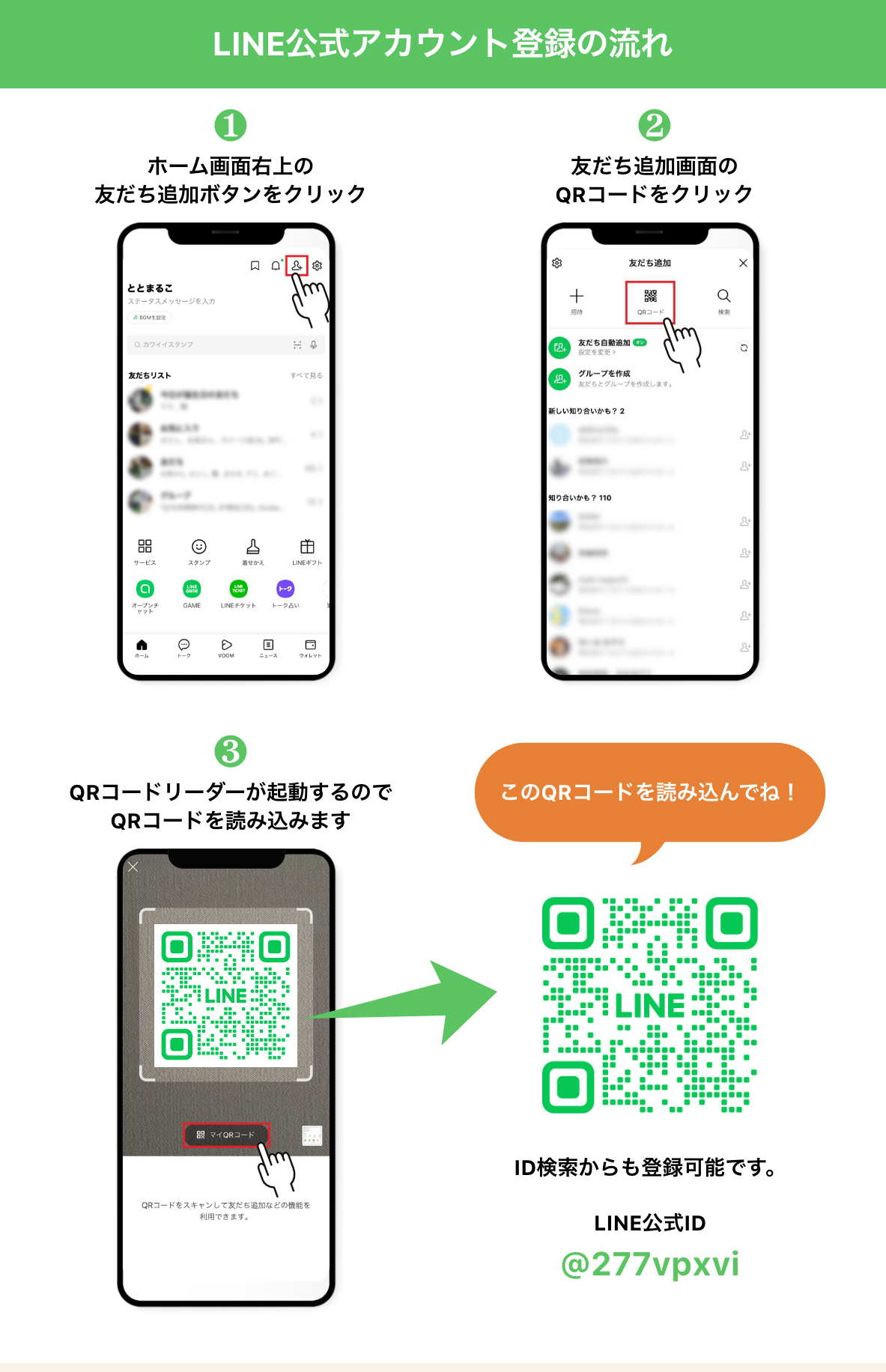 LINE公式アカウント登録の流れ