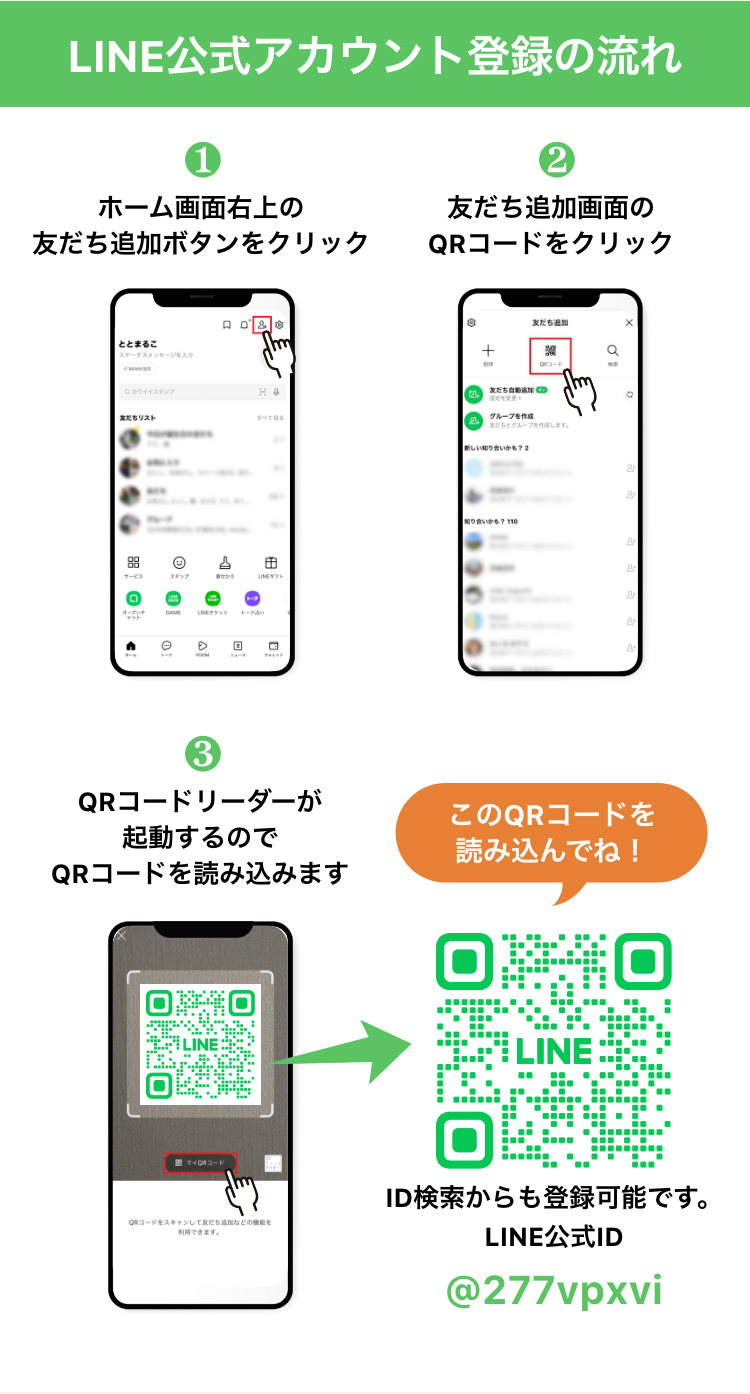 LINE公式アカウント登録の流れ