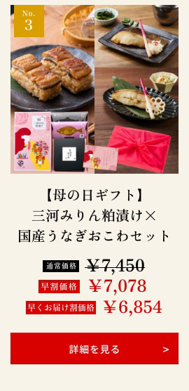 【母の日ギフト】三河みりん粕漬け×国産うなぎおこわセット