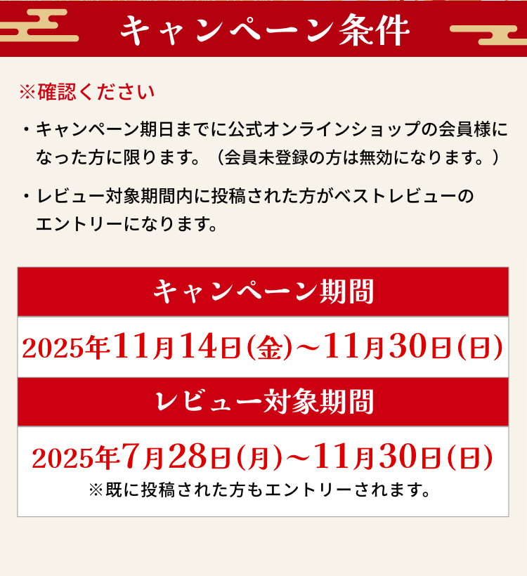 キャンペーン条件