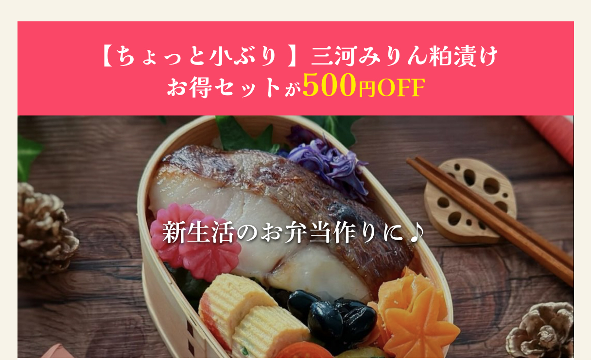 【ちょっと小ぶり 】三河みりん粕漬けお得セットが500円OFF