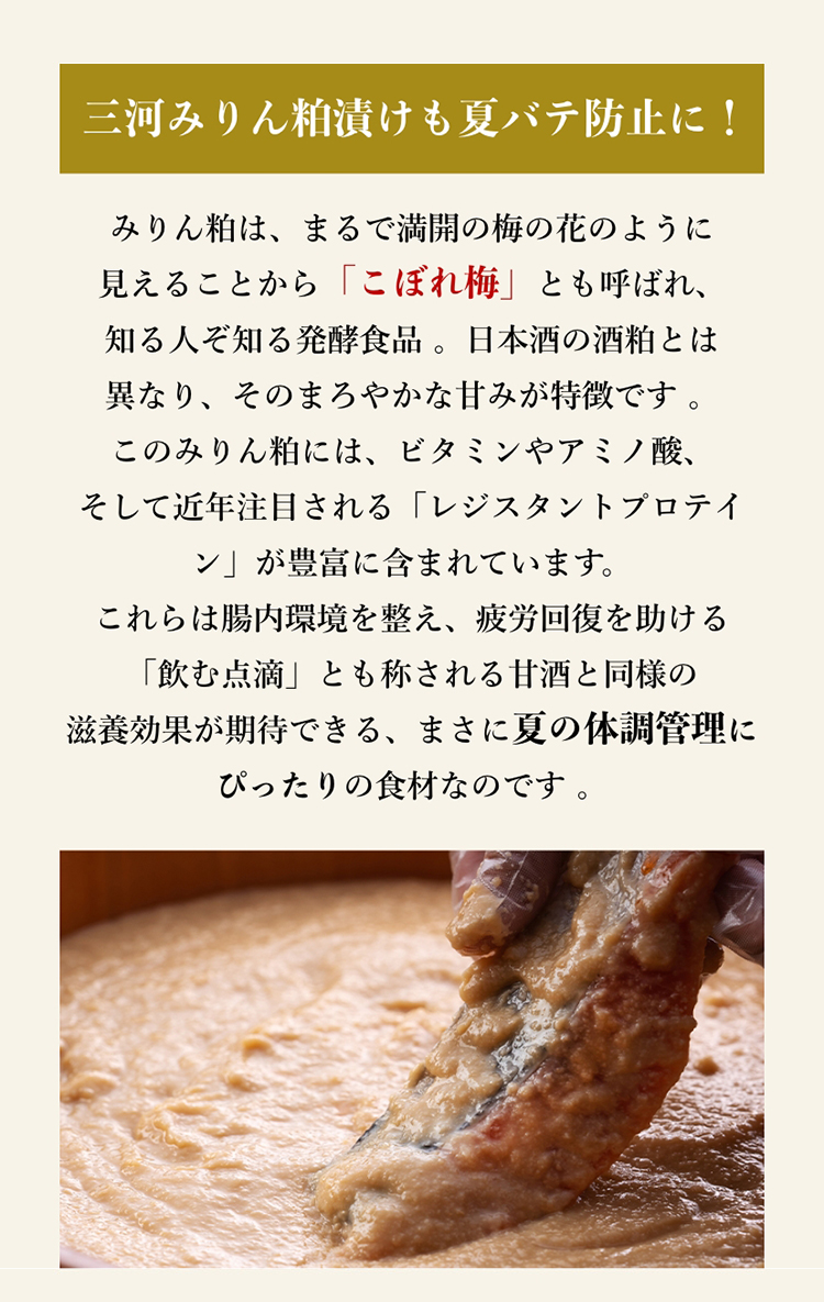 三河みりん粕漬けも夏バテ防止に！